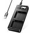 Powerextra NP-F Type-C Travel Charger Smart Fast USB Dual Battery Charger Slot For Sony NP-F970 NP-F950 NP-F980 NP-F750 NP-F550 NP-570 NP-330 +1YR WARRANTY