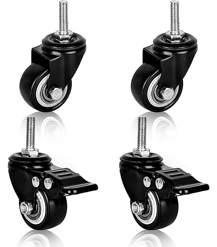 4 Stück M8 Lenkrollen 5,1cm - Nylon Rollen Für Möbel & Bürostühle