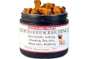 Stop Bloody Scratching - Allergy Relief Dog Treats for Itchy Skin, Paws, Eyes & Ears - Stops Scratching, Licking & Chewing - Quick Relief in 30 Days - Salmon Oil & Omega 3 - For all Dogs