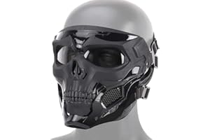 LEJUNJIE Masque Facial Complet de Masque de crâne Tactique, approprié à l'Halloween Jouant Le rôle Airsoft Paintball et Le Mask de Protection de Jeu de Guerre de CS