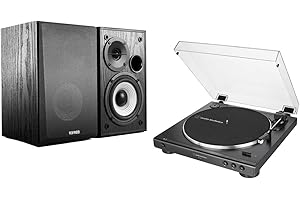 YUTUKI Audio-Technica AT-LP60 Turntable and Edifier R980T Active Speaker Package Exclusive Set by Digitalis Audio (Standard LP60 with Black Speakers)