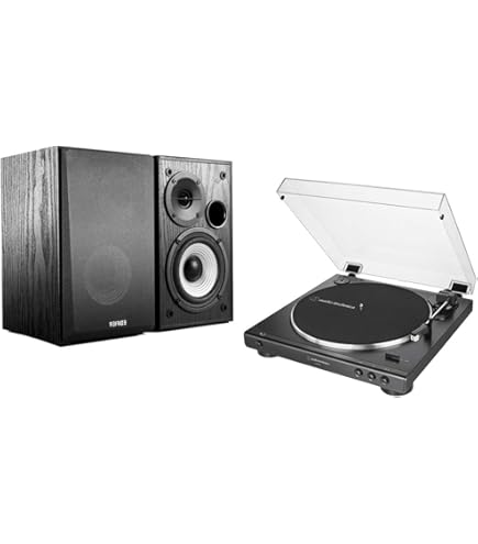Audio-Technica AT-LP60X Turntable Record Player With Speakers Bundle In Gunmetal - View #3