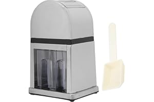 BAOFUYA Machine à Glace Pilée Manuelle, Broyeur à Glace Portable avec Manivelle, Appareil pour Granité et Cônes de Neige, Usage Domestique