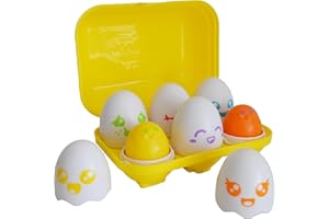 TOMY Toomies Hide and Squeak Eggs zabawka dla niemowląt, pudełko z dużymi jajkami z 3 piszczącymi pisklętami i 3 grzechotkami, sorter kolorów i kształtów, zabawki sensoryczne dla niemowląt, zabawki