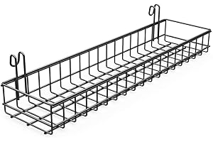 ANZOME Cesta Rejilla, Cestos Rejilla para Panel Rejilla Pared, Accesorios de Panel de Rejilla, Cesta Metal(Negro)