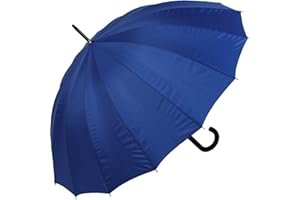 iX-brella long - hochwertiger Stockschirm 16-teilig mit Automatik - sturmsicher - blau