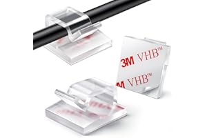 KGROTE 60Pcs Outdoor Light Hooks, Adhesive Fairy Light Clips, Sticky Cable Organizer Holder, Indoor Light Clips for Hanging Christmas Lights, Wall Cable, String Lights, Decorations (Clear, Small)