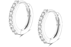 EPIRORA Silver Hoop Earrings for Women, Sterling Silver Small Huggie Hoop Earrings | Hypoallergenic Daisy Flower Cubic Zirconia Hoops Earring Jewellery Gifts for Ladies Girls Birthday Wedding Christmas