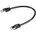 Amazon Basics RJ45 Cat 7 High-Speed Gigabit Ethernet Patch Internet Cable, 10Gbps, 600MHz - Black, 1-Foot (0.3M)