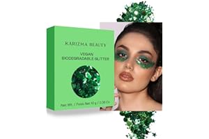 Vegan Biodegradable Chunky Glitter // Karizma Beauty Green Face Bio Glitter Eco Glitter Festival Chunky 10g