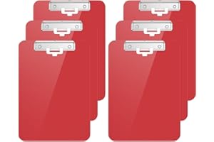 Hnogri A4 Portablocco plastica 6 Pezzi, rosso Appunti formato A4 standard per infermieri, studenti, ufficio e donne, appunti con portapenne e clip a basso profilo, dimensioni 31.5 x 22.5 cm, rosso