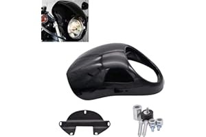 NATGIC Motorcycle Headlight Cover Headlight Fairing Cowl Mask Visor Cover for Harley Davidson Dyna Sportster Visor-Set