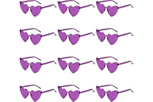 VirtuGro 12pcs Irregolare Occhiali Festa Occhiali Cuore Carini Occhiali da Donna Occhiali Matrimonio Occhiali Divertenti per Compleanno Carnevale Festa Carnevale Cosplay Rosso/Viola/Rosa/Nero
