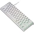 Magic Park 61 Keys Mechanical Gaming Keyboard Wired Gaming Keyboard with Blue Switches and RGB Backlit for Tablet Desktop Computer (White)