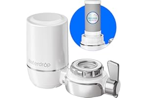 Waterdrop Water Filter Tap WD-FC-01, NSF Certified 1200L Long-Life Tap Water Filter System with Ultra Adsorptive Material, Reduces Chlorine and Odor - Fits Standard Faucets (1 Filter Included)