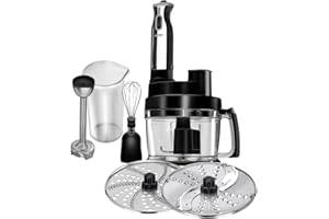 MPM MRK-17 Robot kuchenny, wielofunkcyjne, Akcesoria ze Stali Nierdzewnej Odpowiednie Zmywarce, Ubijanie, Siekanie, Rozdrabnianie, Krojenia Ziemniaków, Warzyw i Owoców, 800W