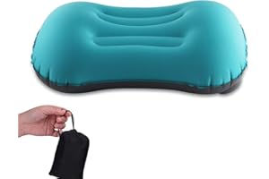 MSDADA Oreiller Gonflable pour Dormir, Oreiller Gonflable Ultralight- Oreiller Gonflable Plage Compressible Compact, Oreillers de Camping Ergonomiques ​pour Randonnee,Voyage, Extérieur, Bureau (Bleu)