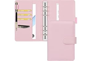 ‎TOPLIVE Toplive Leder A6 Binder, 6 Runder Ringbuch Planner Notebook Cover für A6 Füllpapier (Innenpapier nicht enthalten)，Rosa