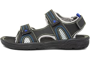 Red Fish Carl Boys Black Easy Fasten Sandal