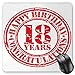 Produktbild HYYCLS 18th Birthday Mauspads, Vintage Happy Birthday and Sweet Eighteen Stamp Icon Retro Image Print, Standard Size Rectangle Non-Slip Rubber Mousepad, Red and White