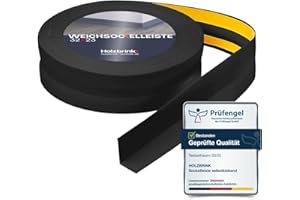 HOLZBRINK Weichsockelleiste selbstklebend PVC 32x23mm, 5 m | Küchenleiste Arbeitsplatte | Abschlussleiste selbstklebend für Badezimmer | Farbe: Schwarz
