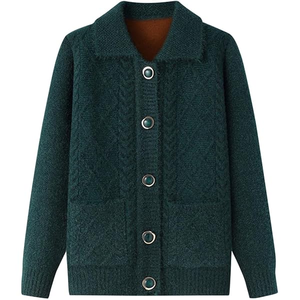 Cardigans Pour Femmes D'âge Moyen Et Personnes âgées, Cardigan Cardigan à Revers En Tricot Pour Les Personnes âgées, Cardigan En Tricot (Couleur : B, Taille : XL