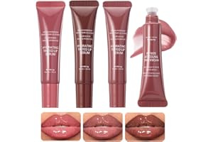 DENESTUP Gloss à Lèvres Hydratant 3 Couleurs Lip Jam, Rouge à Lèvres Liquide En Gelée Pour Les Femmes, Gloss Brillant Et Repulpant De Couleur Nude