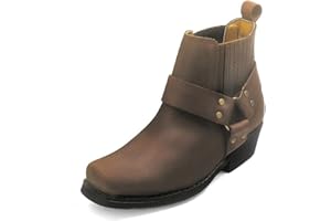 BANGLA City Biker Westernstiefel Kurzstiefel Motorradstiefel Biker Schwarz Braun