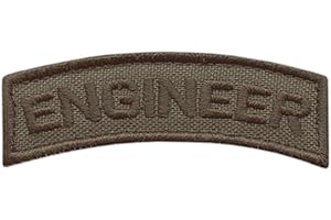 2AFTER1 Engineer Shoulder Tab Badge Ranger Green US Army Tactical Morale Hook&Loop Patch
