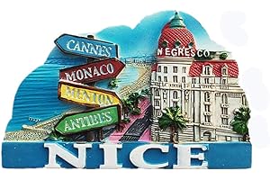 MUYU MAGNET Aimant de réfrigérateur 3D Nice France souvenir de voyage collection cadeau décoration maison et cuisine autocollant magnétique Nice France Aimant de réfrigérateur