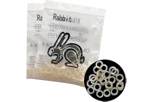 MXOQJE 2 Packs Orthodontic Elastics Bands, Dental Elastic Rubber Bands, Dental Orthodontic Elastics Latex Rubber Bands, for Braces Great Dentist, Dreadlocks, Braids, Braces Teeth Gap (Rabbit 3/16")