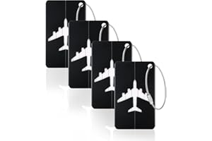 Vicloon Etykieta bagażowa, etykiety bagażowe, walizki podróżne, aluminiowe etykiety bagażowe z imieniem i nazwiskiem na dowód osobisty do bagażu identyfikacyjnego etykiety identyfikacyjne, 4 szt. -