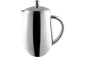 Café Olé 6 filiżanek dwuściennych, francuski ekspres do kawy, lustro, 0,8 l, stal nierdzewna