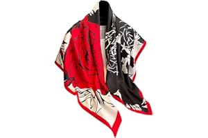 KOOYOL Femmes Écharpe Bandana Soie Grand Carré Satiné Foulard Tête Echarpes