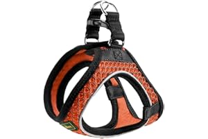 HUNTER HILO COMFORT Geschirr für kleine Hunde, mit Mesh-Material und reflektierenden Elementen, orange, S-M