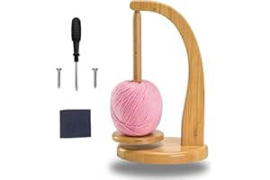 ARCPNRT Svolgitore di Lana, Supporto Magnetico Rotante in Legno per Filati, Avvolgitore di Lana in Legno, Portagomitolo Girevole per Uncinetto, con Accessori di Montaggio, per Uncinetto e Maglia(Colore Legno)