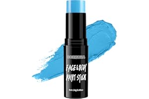 BOBISUKA Light Blue Face Body Paint Stick Blue Eye Black Sticks for Sports Water Based Face Painting Kit Quick Drying Foundation Makeup for Halloween Avatar Corpse Bride Smurf Cosplay SFX Costume Part