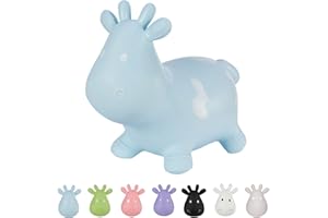Hoppimals Space Hopper Mucca Gonfiabile per Bambini di età Pari o Superiore a 12 Mesi – Imballo con Confezione Regalo, Pompa Inclusa – Cavalcabile Bambino, Palla rimbalzante per Bambini - Blu