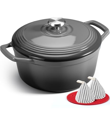 Kela 12606 Braadpan Met Deksel, Gietijzer, Laagje Email, Hoge Warmte-Opslag, Geschikt Voor Inductiekookplaten, 3,8 L, Grijs, Rond, Calido