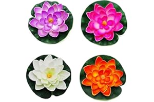 SEVENJULY Artificielle Nénuphar En Mousse Fleur De Lotus Étang Décor Pour Étang Ornements Patio Jardin Piscine De Jardin Extérieur De