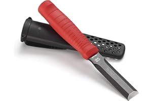 Hultafors EDC25 - Escoplo con hoja de acero japonés con recubrimiento antióxido de 25 mm de boca con funda de plástico para el cinturón