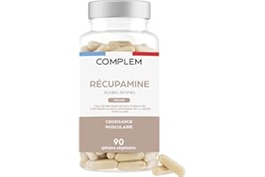 Récupamine | BCAA 9 Acides Aminés Essentiels pour les Muscles | Croissance et Récupération Musculaire | Concentré de Protéine Bio et Vegan | 90 Gélules Fabriquées en France | COMPLEM