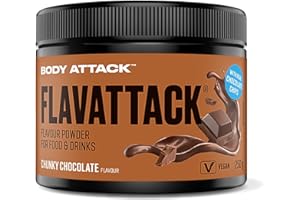 BODY ATTACK SPORTS NUTRITION Body Attack FlavTASTIC® Chuncky Chocolate 250g / 83 porzioni - Polvere aromatizzante dal sapore intenso, Da gustare caldo o freddo, Ideale per dolci, Con vere scaglie di cioccolato, Made in Germany