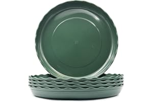 Apragaz 5 Pieces Plant Pot Saucers, Durable Thicker Plastic Plant Saucer, Round Plant Tray, Heavy Duty Flower Pot Drip Trays for Indoor Outdoor Garden (30cm - Green)