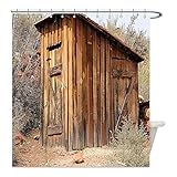 liguo88 Custom Wasserdicht Badezimmer Duschvorhang Polyester Nebengebäude Altes Wohnmobil Holz scheinen Vorlagen in Olive Trees Light Caramel Braun und Dunkelgrün Deko Badezimmer, Polyester, multi, 60 x 78 inches