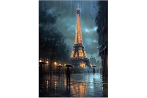 HexinYigjly 5D-Diamant-Kunst-Malerei-Set zum Selbermachen, Cartoon-Stickbild-Set, Leinwand, Diamant-Strass-Kristall, Kreuzstich-Stickerei, Bild für Erwachsene und Kinder, Wanddekoration (Turm)