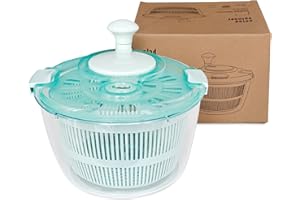 KMAKII Salad Spinner - Salad Washer, 5L Salad Dryer Salad Spinners with Vegetable Washing Basket, Household Fruit Dehydrator Drainer, Manual Salad Washer for Kitchen,Blue