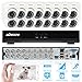 Produktbild KKMOON 16ch Kanal voll 960H/D1 800TVL CCTV Surveillance DVR Security System P2P Cloud Onvif Netzwerk Digitalrekorder + 16 * Innenkamera + 16 * 60ft Kabel¡­