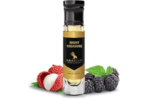 Arabian Opulence FR183 Night TREASURE Roll-on olejek perfumowany, skoncentrowany olejek do ciała, długotrwały perfumy na bazie oleju dla kobiet, rozmiar podróżny, bez alkoholu, 6 ml