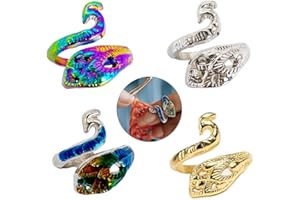 VZUHSW Häkelring, 4 Stück Verstellbare Haken Strick, Strickschlaufe, Metall Verstellbare Crochet Strickschlaufe,Häkelschlaufe, Strickring Fingerhut,Knit Loops Fingerhut, A